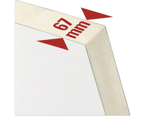 Detailný pohľad na izolačnú dosku s hrúbkou 67 milimetrov