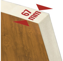 Hrúbka laminátovej podlahy 67 mm