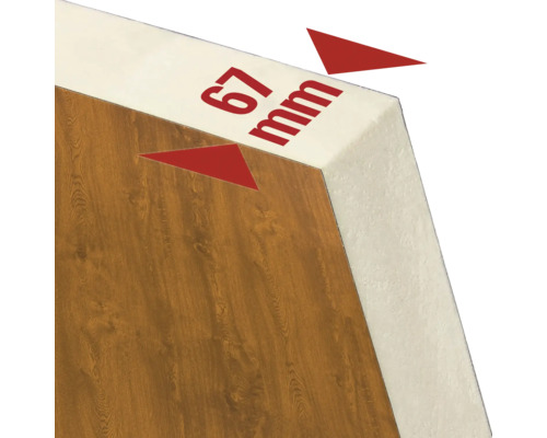 Hrúbka laminátovej podlahy 67 mm