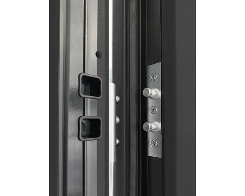 Detail bezpečnostného zámku dverí so západkami