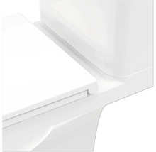 Detailný záber toalety s nádržkou a záchodovou doskou