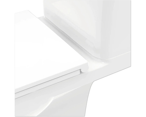 Detailný záber toalety s nádržkou a záchodovou doskou