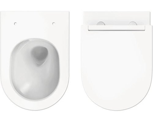 Závesné hlboké splachovacie WC s WC sedadlom zhora