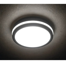 LED vonkajšie stropné svietidlo Kanlux 38790 BENO 12-18W CCT-O-SEG IP65 12-18 W 3000-3500-4000 K farba grafit so senzorom pohybu
