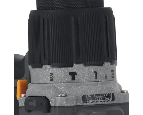 Detailný záber vŕtačky s nastavením krútiaceho momentu