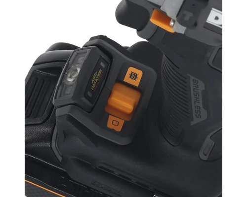 Detail akumulátorovej klincovačky Dewalt s LED svetlom a funkciou proti otáčaniu