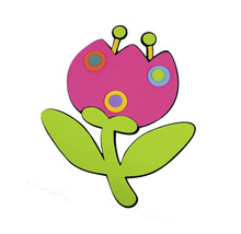 Dekoratívna kvetina s farebnými kruhmi na okvetnom lístku