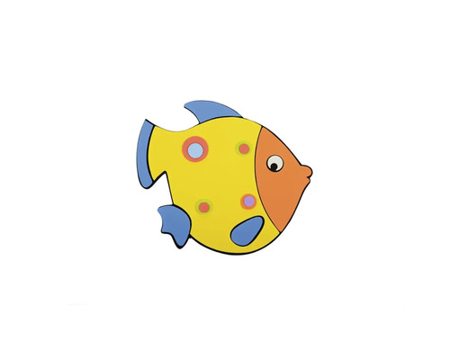 Dekoratívna žltá figúrka ryby s bodkami