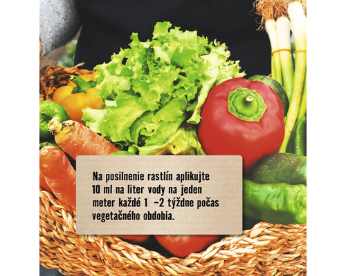 Kôš s rôznou zeleninou a textom s pokynmi
