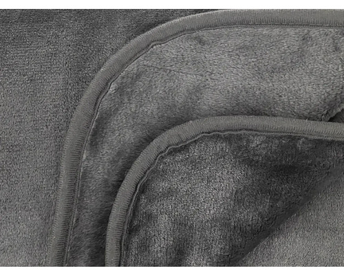 Sivá fleecová deka s lemom