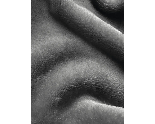 Detail šedej fleecovej deky.