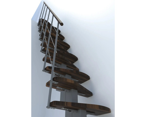Priestorovo úsporné schodisko z dreva a kovu do interiéru