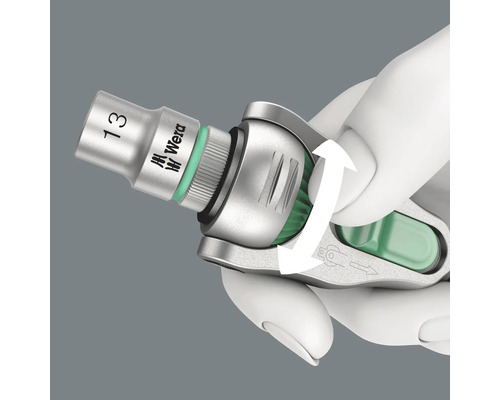 Logo Wera, prepínacia páka račne Wera s 13 mm orechom