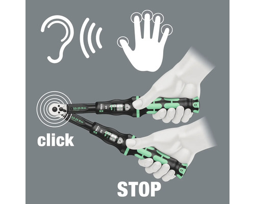 Ilustrácia použitia momentového kľúča so zvukovou signalizáciou správneho momentu