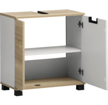 Skrinka pod umývadlo s jednými dvierkami a otvorenou priehradkou