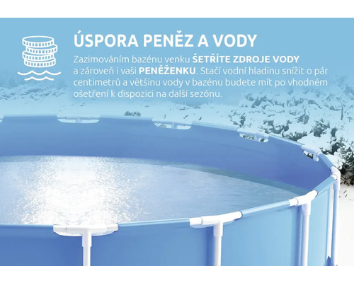 Vonkajší bazén na zazimovanie, úspora vody