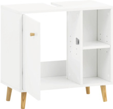 Skrinka pod umývadlo s dvierkami a otvorenými policami