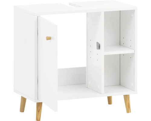 Skrinka pod umývadlo s dvierkami a otvorenými policami