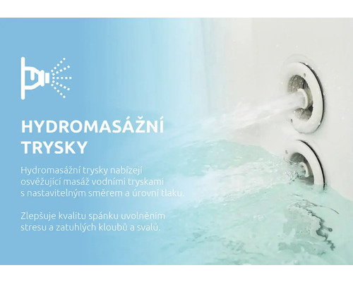 Hydromasážne trysky v prevádzke vo vírivke.