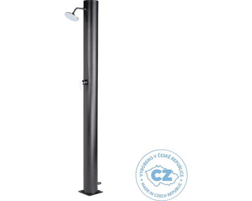 Kovová záhradná sprcha s hlavovou sprchou a vodovodným kohútikom