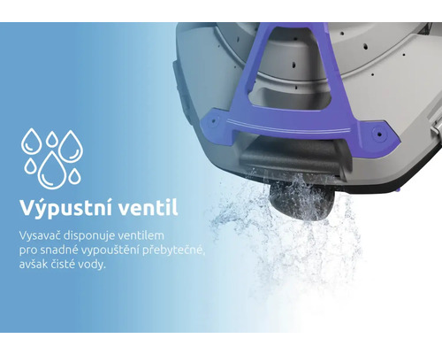 Detail odtokového ventilu čistiaceho vysávača