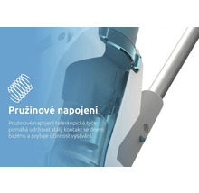 Pružinové pripojenie teleskopickej tyče na udržanie kontaktu so dnom bazéna