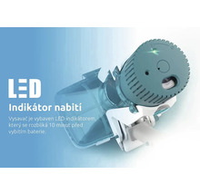 LED indikátor nabíjania na vysávači