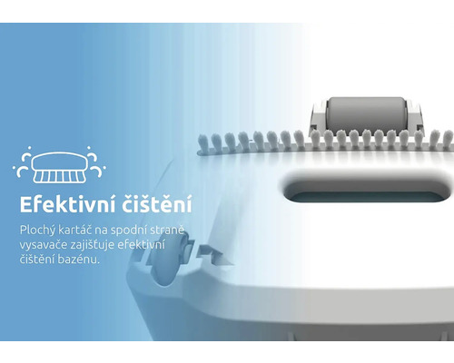 Efektívne čistenie vďaka plochej kefe na spodnej strane vysávača.