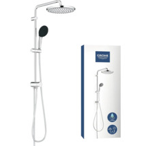Sprchový systém Grohe s hlavovou a ručnou sprchou a obalom produktu