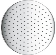 Okrúhla sprchová hlavica s viacerými vodnými tryskami a logom Grohe