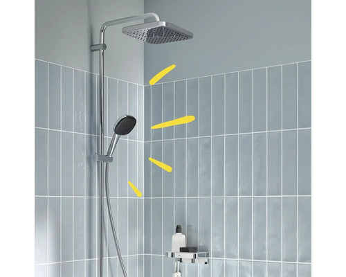 Sprchový set s hlavovou a ručnou sprchou v kúpeľni