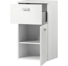 Biela kúpeľňová skrinka so zásuvkou a dverami