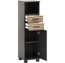 Kúpeľňová skrinka s dvomi zásuvkami a otvorenou priehradkou