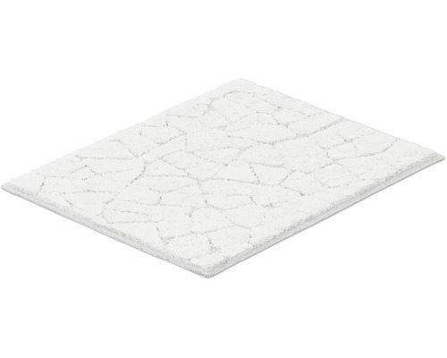 Biely kúpeľňový koberec s kamenným dizajnom