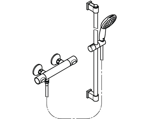 Sprchová batéria s tyčou a ručnou sprchou
