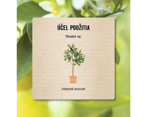Informácie o použití pre citrusové rastliny