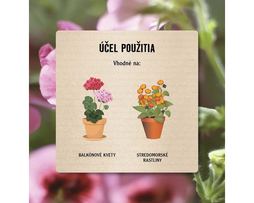 Účel použitia: Vhodné pre balkónové kvety a stredomorské rastliny