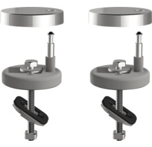 Dve upevnenia WC sedadla so skrutkami a krycími krytkami