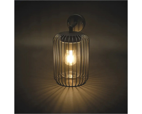 Nástenné svietidlo s klietkovou konštrukciou a žiarovkou