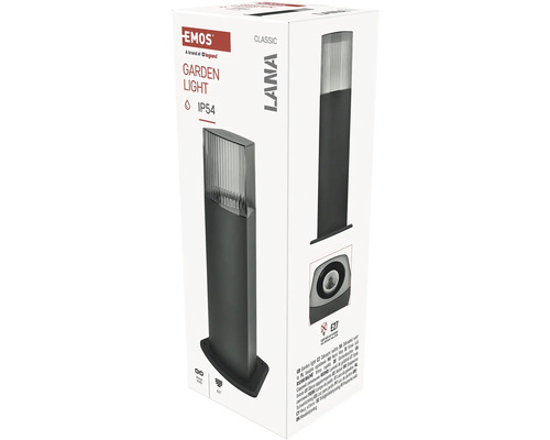 Balenie čierneho záhradného svietidla