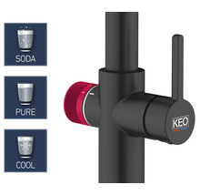 Batéria s možnosťami Sóda, Čistá a Chladná a logom Keo
