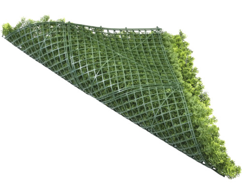 Rohož z umelej trávy so zelenými listami na plastovej mriežke