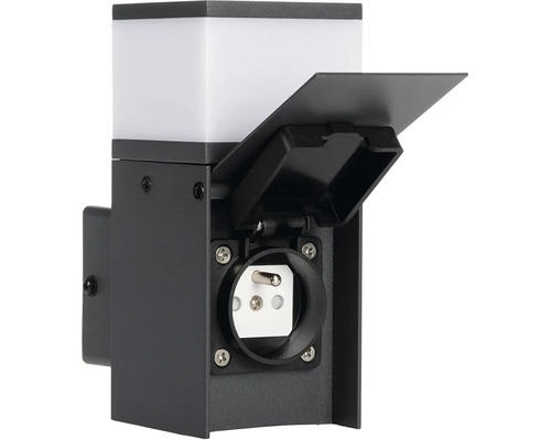 Vonkajšie svetlo so zásuvkou a otvoreným vekom