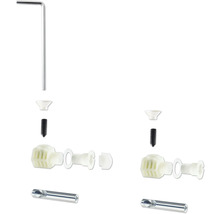 Montážna súprava nábytkových konektorov s imbusovým kľúčom, skrutkami a plastovými dielmi