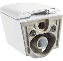 Závesné WC so sedátkom, pohľad zozadu s prípojkami