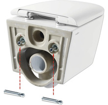 Detailný záber závesného WC s montážnym návodom.