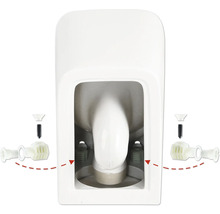 Detail toalety s upevňovacím materiálom