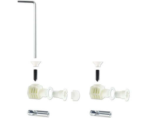 Inštalačná súprava pre sanitárne výrobky so skrutkami a imbusovým kľúčom