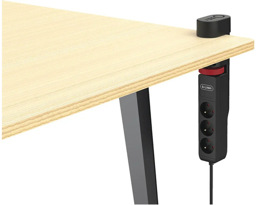 Zásuvková lišta na stôl na montáž na stôl s logom Q-Link