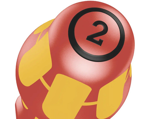Kolkárska guľa s číslom 2 pre kolkárske dráhy